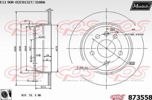 Maxtech 873558.0060 - Bremžu diski autodraugiem.lv