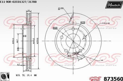 Maxtech 873560.0060 - Bremžu diski autodraugiem.lv