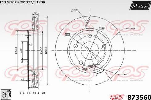 Maxtech 873560.0080 - Bremžu diski autodraugiem.lv