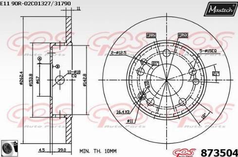 Maxtech 873504.0060 - Bremžu diski autodraugiem.lv