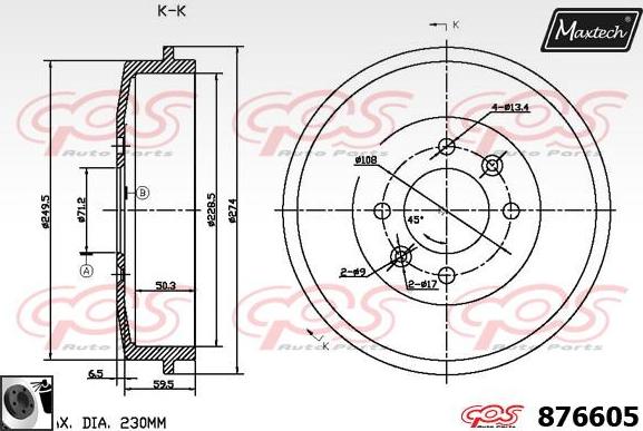 Maxtech 873505 - Bremžu diski autodraugiem.lv