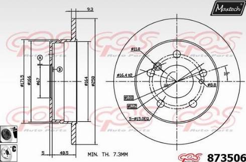 Maxtech 873506.6060 - Bremžu diski autodraugiem.lv