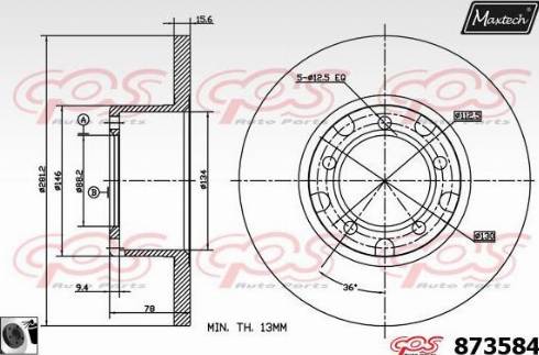 Maxtech 873584.0060 - Bremžu diski autodraugiem.lv