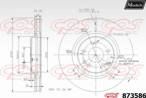 Maxtech 873586.0000 - Bremžu diski autodraugiem.lv