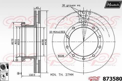 Maxtech 873580.6060 - Bremžu diski autodraugiem.lv