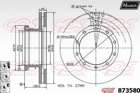 Maxtech 873580.6880 - Bremžu diski autodraugiem.lv