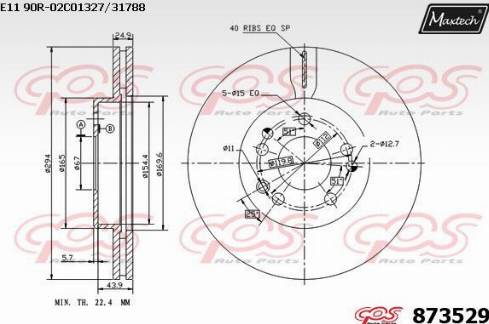 Maxtech 873529.0000 - Bremžu diski autodraugiem.lv