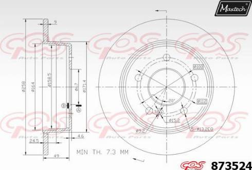 Maxtech 873524.0000 - Bremžu diski autodraugiem.lv