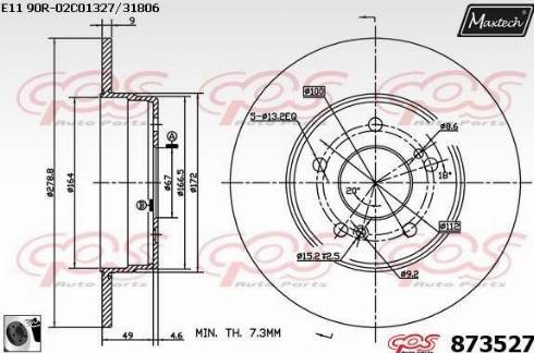 Maxtech 873527.0060 - Bremžu diski autodraugiem.lv