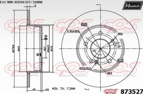 Maxtech 873527.0000 - Bremžu diski autodraugiem.lv