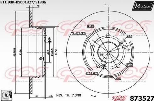 Maxtech 873527.0080 - Bremžu diski autodraugiem.lv