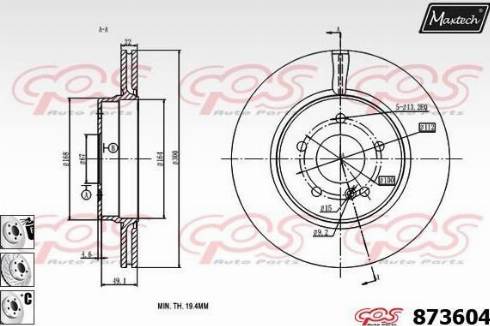 Maxtech 873604.6980 - Bremžu diski autodraugiem.lv