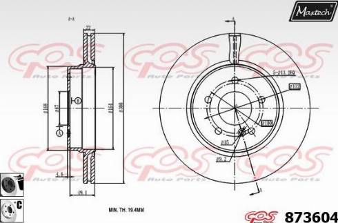 Maxtech 873604.6060 - Bremžu diski autodraugiem.lv