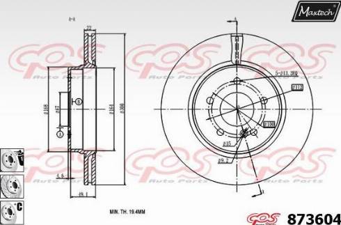 Maxtech 873604.6880 - Bremžu diski autodraugiem.lv