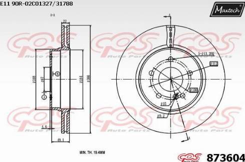 Maxtech 873604.0000 - Bremžu diski autodraugiem.lv