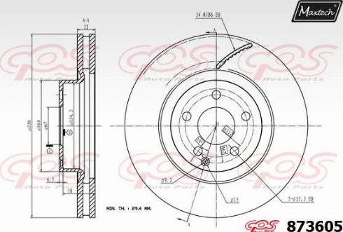 Maxtech 873605.0000 - Bremžu diski autodraugiem.lv