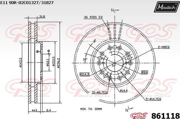 Maxtech 873606 - Bremžu diski autodraugiem.lv