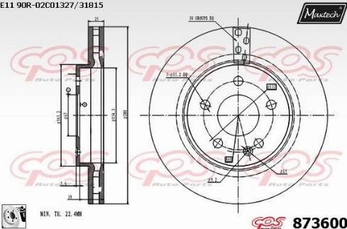 Maxtech 873600.0080 - Bremžu diski autodraugiem.lv