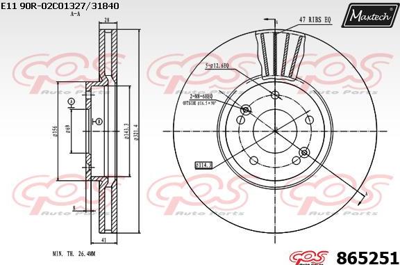 Maxtech 873600 - Bremžu diski autodraugiem.lv