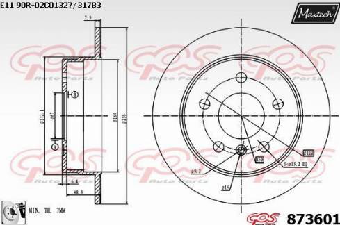 Maxtech 873601.0080 - Bremžu diski autodraugiem.lv