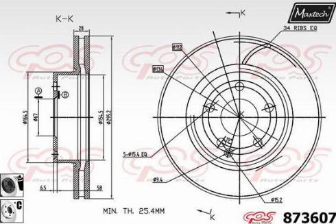 Maxtech 873607.6060 - Bremžu diski autodraugiem.lv