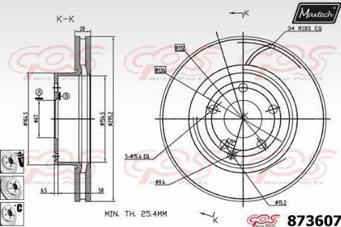 Maxtech 873607.6980 - Bremžu diski autodraugiem.lv