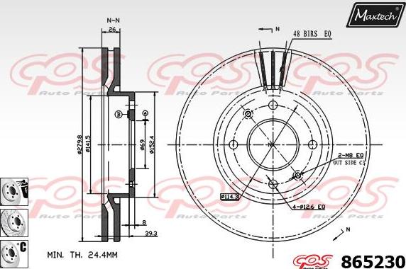 Maxtech 873616 - Bremžu diski autodraugiem.lv