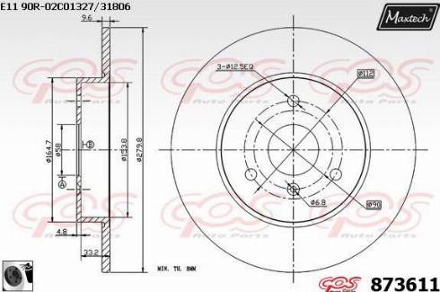 Maxtech 873611.0060 - Bremžu diski autodraugiem.lv