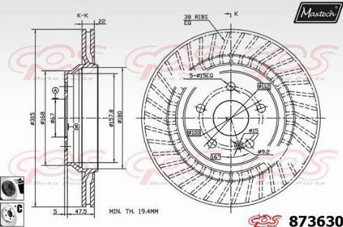 Maxtech 873630.6060 - Bremžu diski autodraugiem.lv