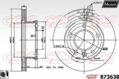 Maxtech 873638.0060 - Bremžu diski autodraugiem.lv