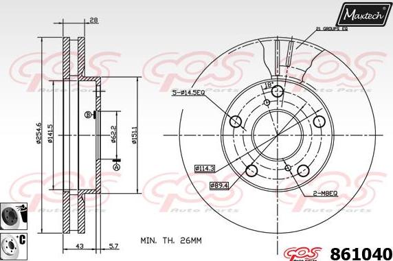 Maxtech 873638 - Bremžu diski autodraugiem.lv