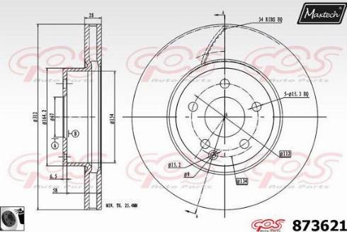 Maxtech 873621.0060 - Bremžu diski autodraugiem.lv