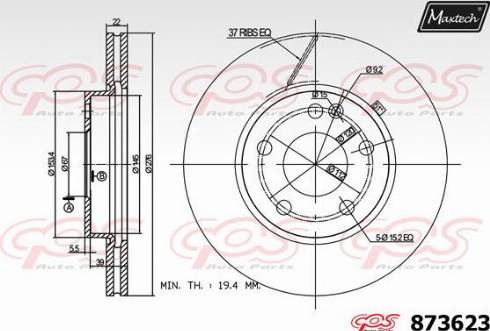 Maxtech 873623.0000 - Bremžu diski autodraugiem.lv