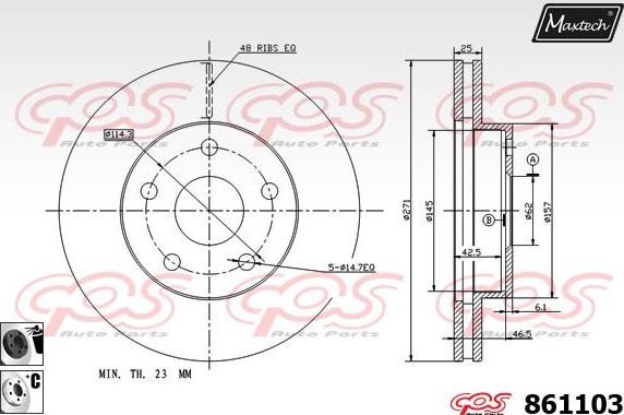 Maxtech 873623 - Bremžu diski autodraugiem.lv