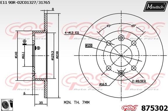 Maxtech 873096 - Bremžu diski autodraugiem.lv