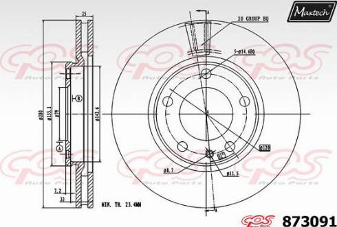 Maxtech 873091.0000 - Bremžu diski autodraugiem.lv