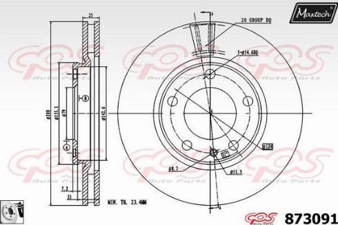 Maxtech 873091.0080 - Bremžu diski autodraugiem.lv