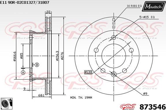 Maxtech 873091 - Bremžu diski autodraugiem.lv