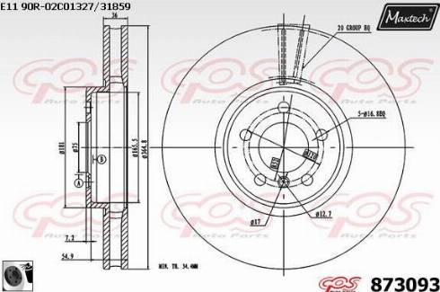 Maxtech 873093.0060 - Bremžu diski autodraugiem.lv