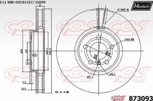 Maxtech 873093.0000 - Bremžu diski autodraugiem.lv