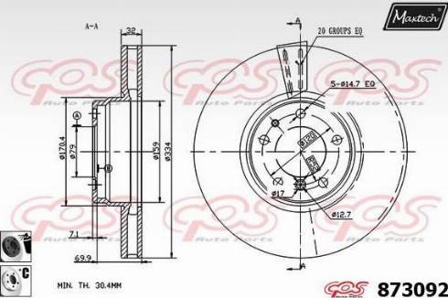 Maxtech 873092.6060 - Bremžu diski autodraugiem.lv