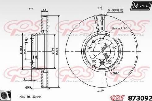 Maxtech 873092.0060 - Bremžu diski autodraugiem.lv