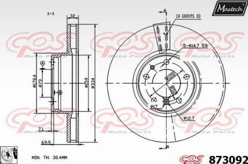 Maxtech 873092.0080 - Bremžu diski autodraugiem.lv