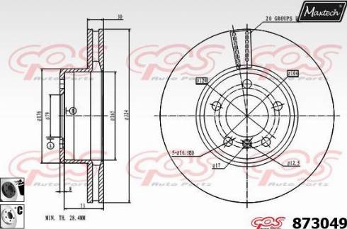 Maxtech 873049.6060 - Bremžu diski autodraugiem.lv