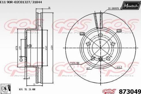 Maxtech 873049.0080 - Bremžu diski autodraugiem.lv