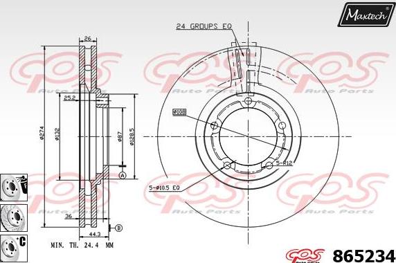 Maxtech 873045 - Bremžu diski autodraugiem.lv