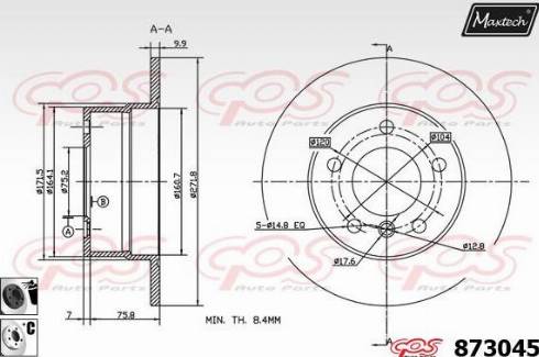 Maxtech 873045.6060 - Bremžu diski autodraugiem.lv