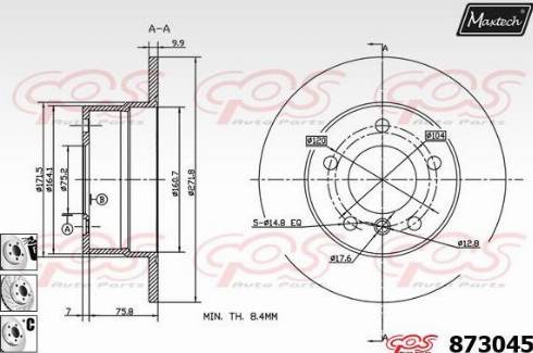 Maxtech 873045.6980 - Bremžu diski autodraugiem.lv