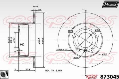 Maxtech 873045.0060 - Bremžu diski autodraugiem.lv