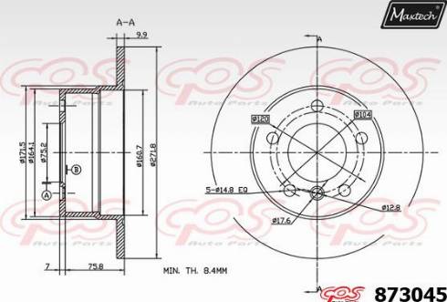 Maxtech 873045.0000 - Bremžu diski autodraugiem.lv